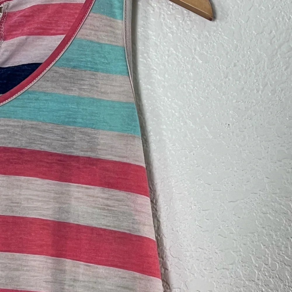 Lavish Maternity | Striped burnout tank top loose fit size small - Picture 4 of 7